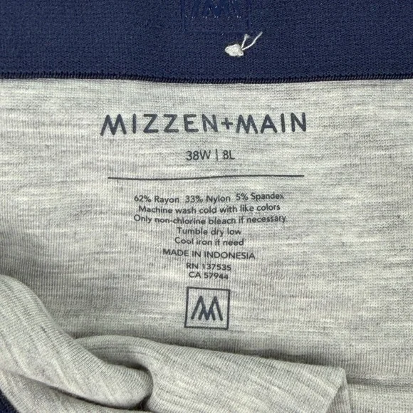 Mizzen And Main ProFlex Shorts Mens W38 8L Gray Stretch Performance Zip Pockets - Picture 10 of 11